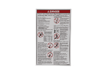 114389A Genie Decal Danger General Safety