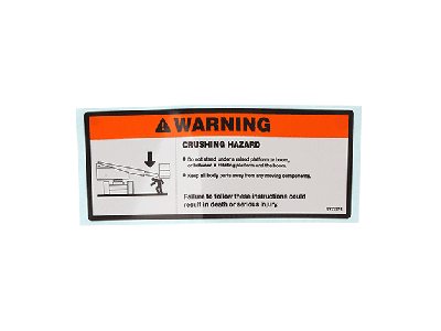 1703804 JLG Decal Crushing Hazard Warning