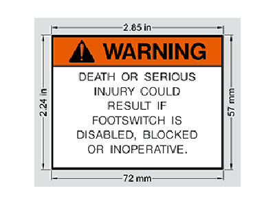 3252347 JLG Decal Footswitch Warning